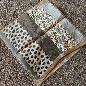 Mixed print neutrals silky scarf